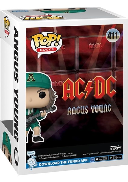 Pop! Rocks: Ac/dc, Angus Young (Yeşil) Vinil Figür, Koleksiyon & Hediye Için