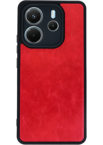 Xiaomi Redmi Note 14 4g Kılıf Aras Deri Kapak - Kırmızı Ynsmr