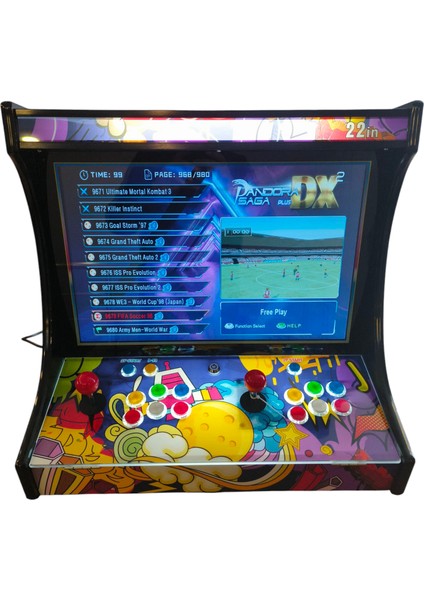 4khd 3D Pandora 9800 Arcade Oyunlu Taşınabilir Pandora Masaüstü Kabinli 22INÇ Atari Makinası