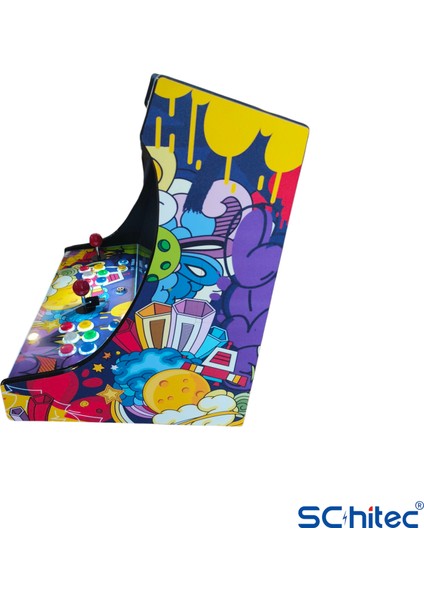 4khd 3D Pandora 9800 Arcade Oyunlu Taşınabilir Pandora Masaüstü Kabinli 22INÇ Atari Makinası