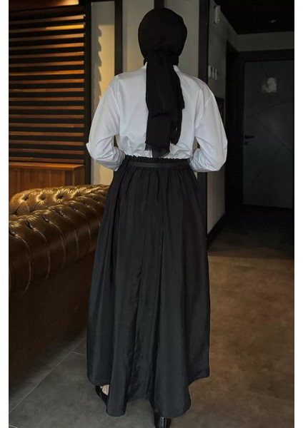 Paraşüt Garnili Kemerli Tesettür Elbise P-00017012 fırsatları