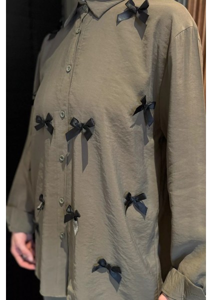 Kadın Fiyonk Detaylı Tesettür Gömlek Pantolon Ikili Takım P-00016872 modelleri