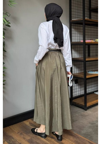 Paraşüt Garnili Kemerli Tesettür Elbise P-00017012 fırsatları