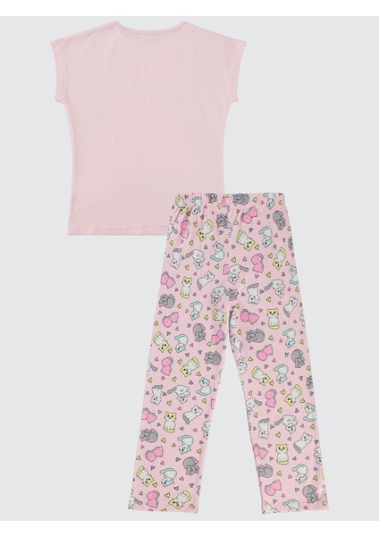 Kız Çocuk Pijama Takımı 6-9 Yaş Pembe Şerbet fiyatları
