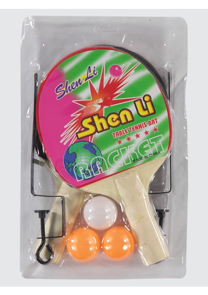 Oyuncak Fileli Masa Tenisi Raket Seti Kırmızı