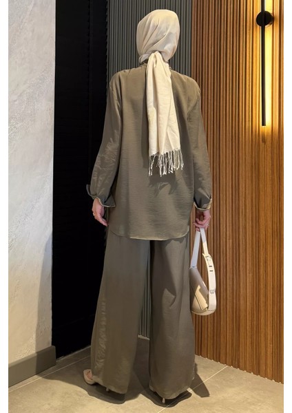 Kadın Fiyonk Detaylı Tesettür Gömlek Pantolon Ikili Takım P-00016872 fırsatları