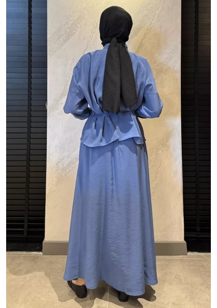 Kadın Büzgü Detaylı Bel Bağlamalı Tunik Etek Ikili Takım P-00016784 fırsatları