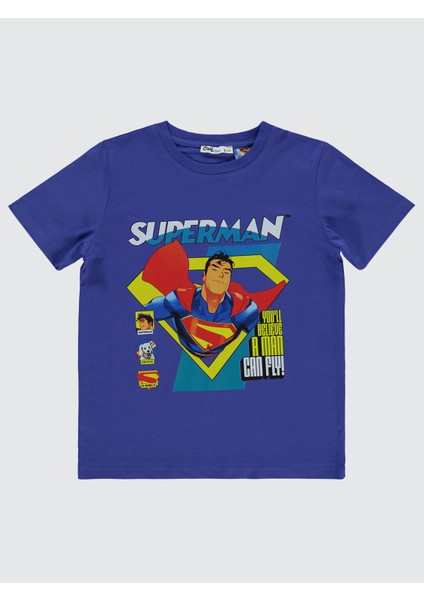 Süperman Erkek Çocuk Tişört 6-9 Yaş Saks