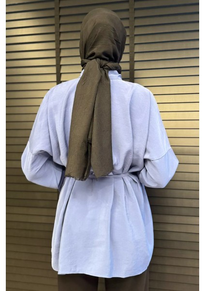 Kadın Ön Büzgü Detaylı Bel Bağlamalı Tesettür Tunik P-00016783