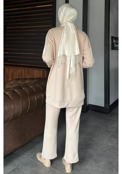 Büyük Beden Renk Garnili Taş Işlemeli Tunik Pantolon Tesettür Ikili Takım P-00016556 fırsatları