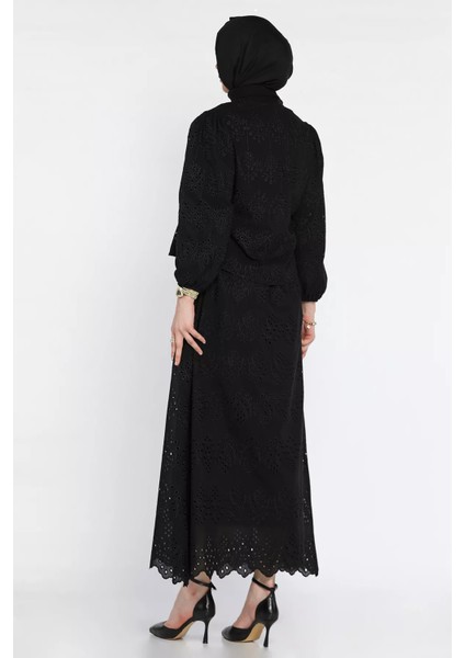 Kadın Ön Bağlamalı Fistolu Bluz Etek Tesettür Ikili Takım P-00016822 modelleri