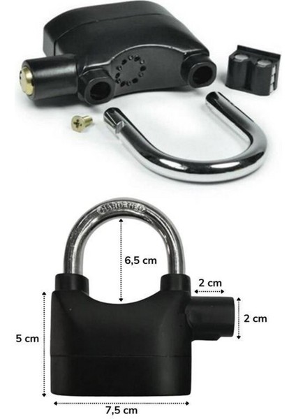 Desibel Siyah Alarmlı Çok Fonksiyonlu Ekstra Güvenlikli Kare Asma Dolap Kilidi fırsatları