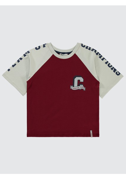 Erkek Çocuk Tişört 10-13 Yaş Bordo