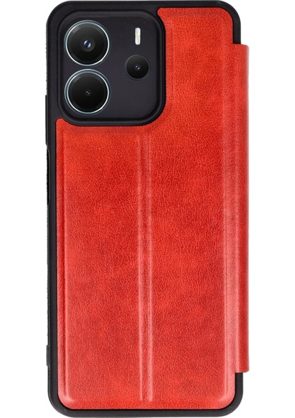 Xiaomi Redmi Note 14 4g Kılıf Flip Cover - Kırmızı Ynsmr