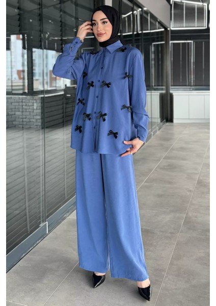 Kadın Fiyonk Detaylı Tesettür Gömlek Pantolon Ikili Takım P-00016872 fiyatları