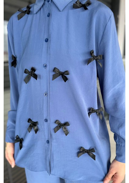 Kadın Fiyonk Detaylı Tesettür Gömlek Pantolon Ikili Takım P-00016872 modelleri