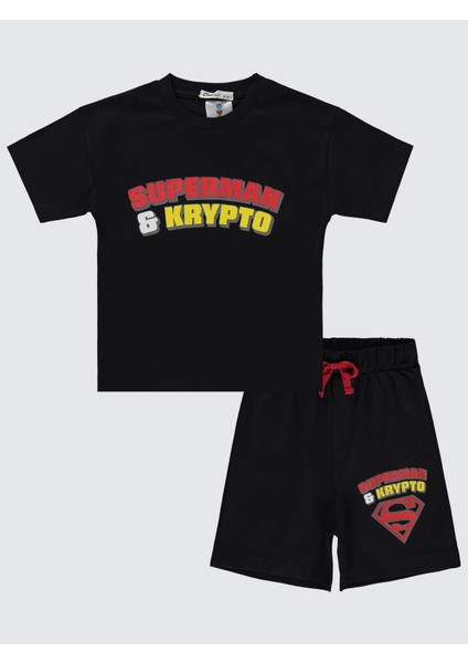 Süperman Erkek Çocuk Takım 2-5 Yaş Siyah