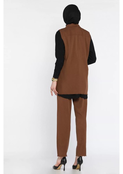 Tesettür Gabardin Yelek Pantolon Ikili Takım P-00016685