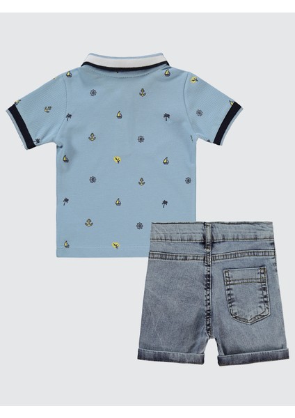 Erkek Bebek Şortlu Takım 6-18 Ay Mavi fiyatları