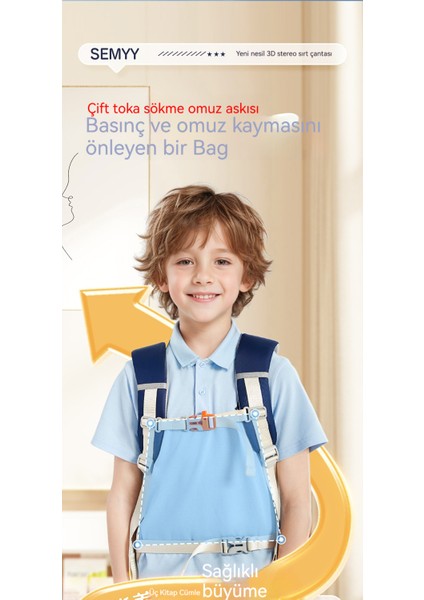 Yeni Stil Ilkokul Öğrencisi Için Yük Azaltıcı Okul Çantası, Çok Bölmeli, Büyük Kapasiteli, Sıçramaya Dayanıklı, Erkek ve Kız Çocukları Için Artı Kalem Kutusu (Yurt Dışından) fiyatları