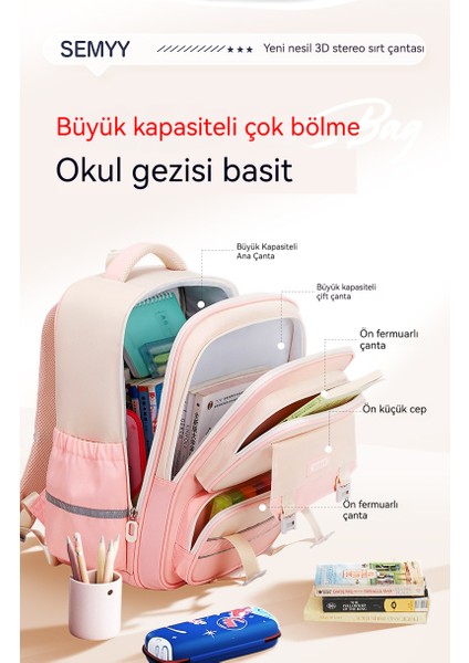 Yeni Stil Ilkokul Öğrencisi Için Yük Azaltıcı Okul Çantası, Çok Bölmeli, Büyük Kapasiteli, Sıçramaya Dayanıklı, Erkek ve Kız Çocukları Için Artı Kalem Kutusu (Yurt Dışından) fırsatları