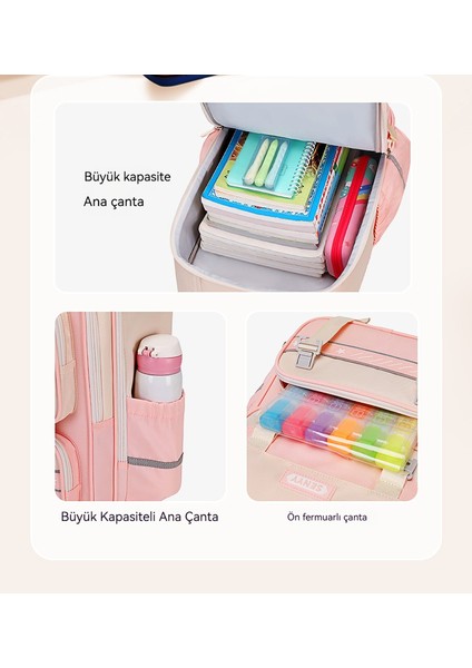 Yeni Stil Ilkokul Öğrencisi Için Yük Azaltıcı Okul Çantası, Çok Bölmeli, Büyük Kapasiteli, Sıçramaya Dayanıklı, Erkek ve Kız Çocukları Için Artı Kalem Kutusu (Yurt Dışından) indirimleri