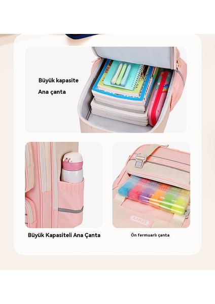 Ilkokul Öğrencilerinin Yük Azaltıcı Sırt Çantası, Çok Bölmeli, Büyük Kapasiteli, Sıçramaya Dayanıklı, Erkek ve Kız Çocukları Için Iki Parçalı Set (Yurt Dışından) fırsatları