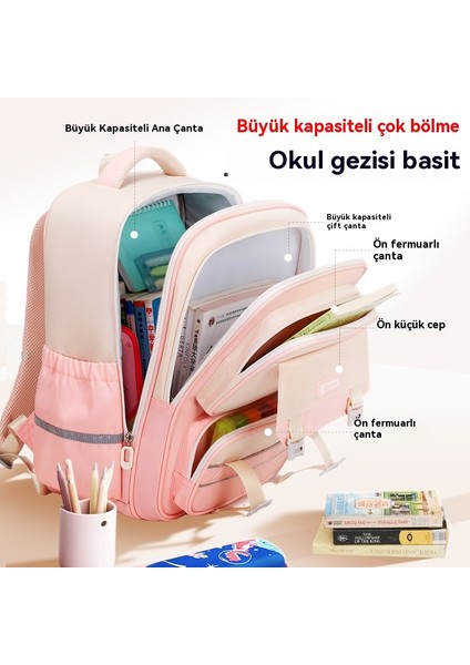 Ilkokul Öğrencilerinin Yük Azaltıcı Sırt Çantası, Çok Bölmeli, Büyük Kapasiteli, Sıçramaya Dayanıklı, Erkek ve Kız Çocukları Için Iki Parçalı Set (Yurt Dışından) indirimleri