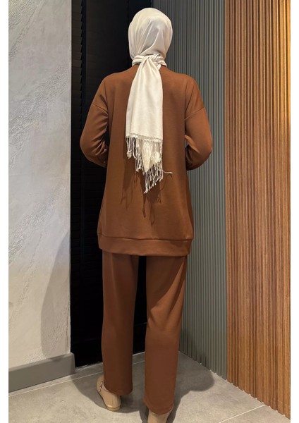 Büyük Beden Taşlı Tesettür Tunik Pantolon Ikili Takım P-00016524
