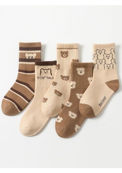 5'li Ekonomik Paket Teddy Bear Ayıcıklı Unisex Tenis Çorap Seti