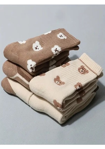5'li Ekonomik Paket Teddy Bear Ayıcıklı Unisex Tenis Çorap Seti