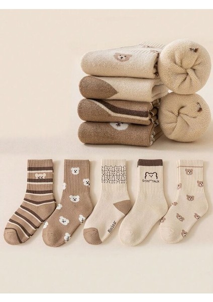 5'li Ekonomik Paket Teddy Bear Ayıcıklı Unisex Tenis Çorap Seti
