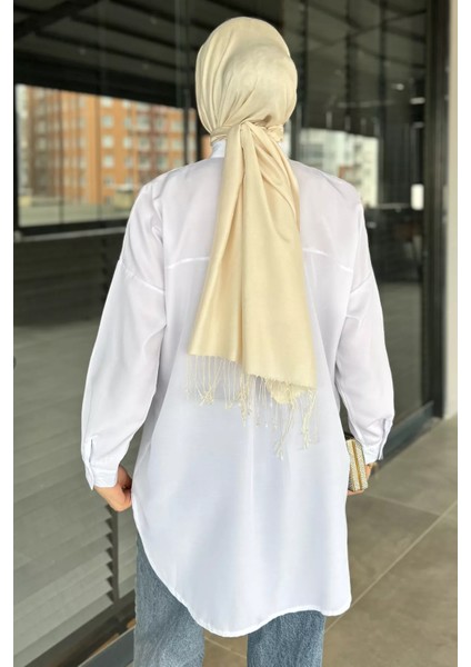 Kurdele Detaylı Taşlı Tesettür Tunik P-00016425