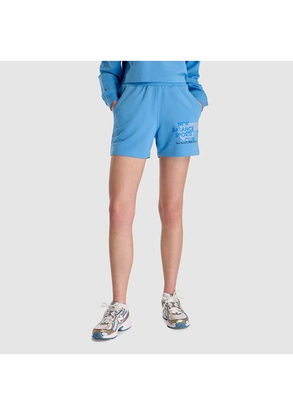 New Balance WNS1502 Mavi Kadın Şort