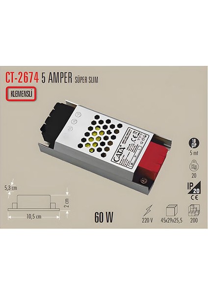 CT-2674 Şerit LED Trafosu 5A
