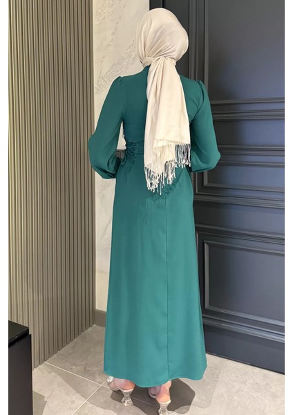 Yan Bağlamalı Tesettür Elbise P-00016251
