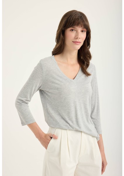 V Yaka Viskoz Bluz modelleri