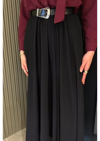 Kemerli Tesettür Şifon Etek P-00016249