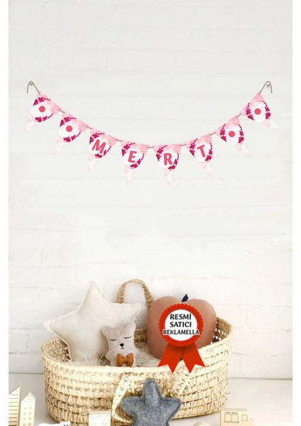 Model 190 Kişiye Özel Isimli Yazılı Banner Doğum Günü Süsü Flama Bayrakları