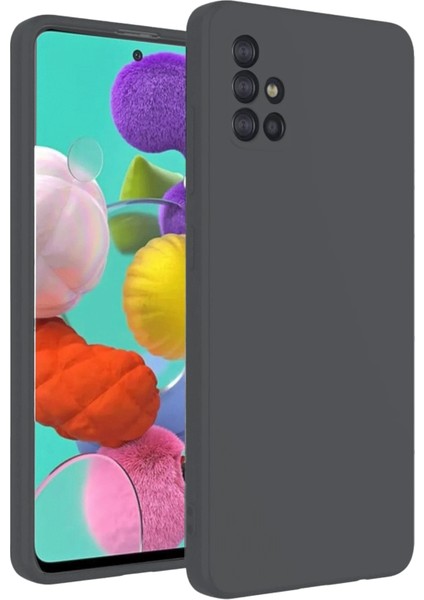 Samsung Galaxy A31 Kılıf Nano Içi Kadife Silikon - Gri Ynsmr