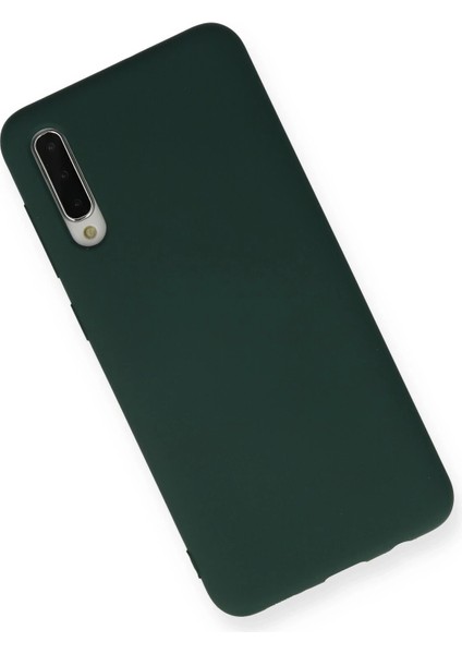 Samsung Galaxy A30S Kılıf Nano Içi Kadife Silikon - Koyu Yeşil Ynsmr