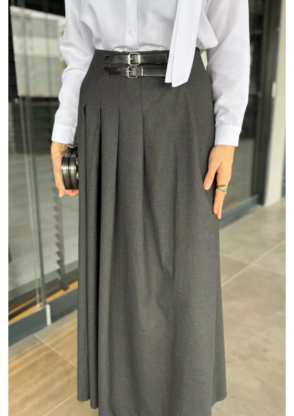 Kadın Kemer Detaylı Pileli Tesettür Etek P-00016343 modelleri