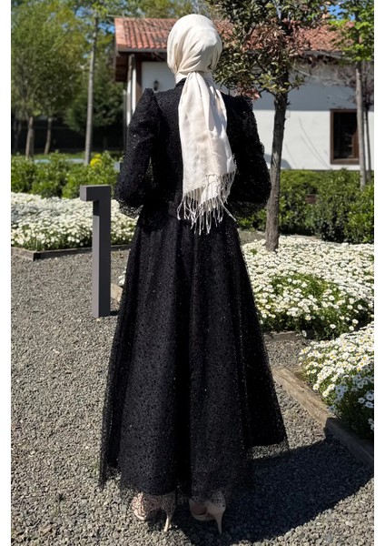 Kadın Tüllü Pul Payet Boncuk Işlemeli Tesettür Abiye P-00016286 fırsatları