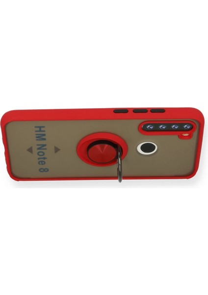 Xiaomi Redmi Note 8 Kılıf Montreal Yüzüklü Silikon Kapak - Kırmızı Ynsmr