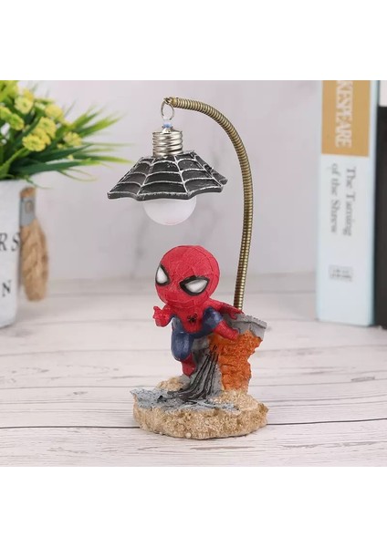 Yaratıcı Avengers Örümcek Adam Gece Lambası Süsler Ev Dekorasyon Reçine El Sanatları (Yurt Dışından)