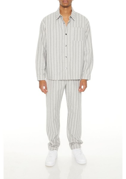 Çizgili Slim-Fit Pantolon