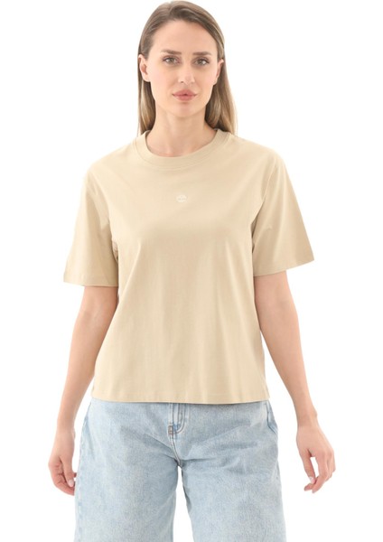 TB0A5NJEY941 Timberland Lush Short-Sleeve Tee Kadın T-Shirt S&amp;uuml;tl&amp;uuml; Kahve