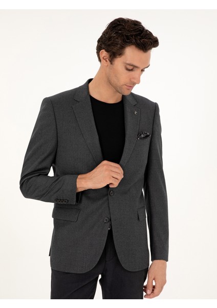 Erkek Antrasit Slim Fit Yün Karışımlı Ceket 50292488-VR006 modelleri