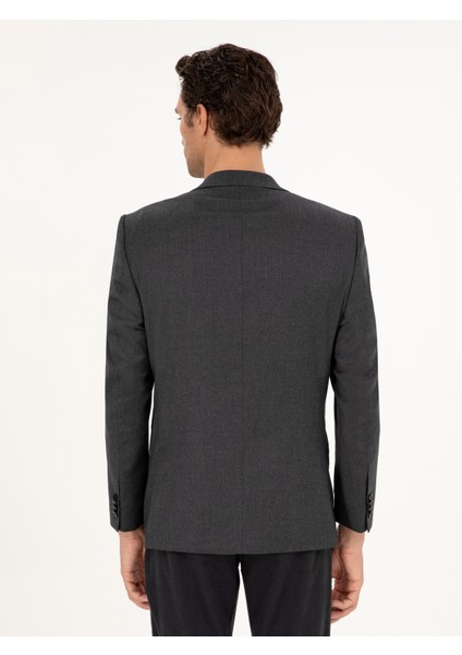 Erkek Antrasit Slim Fit Yün Karışımlı Ceket 50292488-VR006 indirimleri