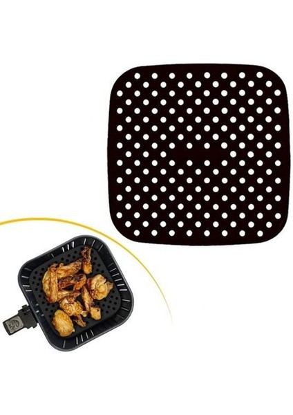 Renkli Isıya Dayanıklı Yıkanılabilir Silikon Fırın ve Airfryer Kare Pişirme Matı 21, 5 cm fiyatları